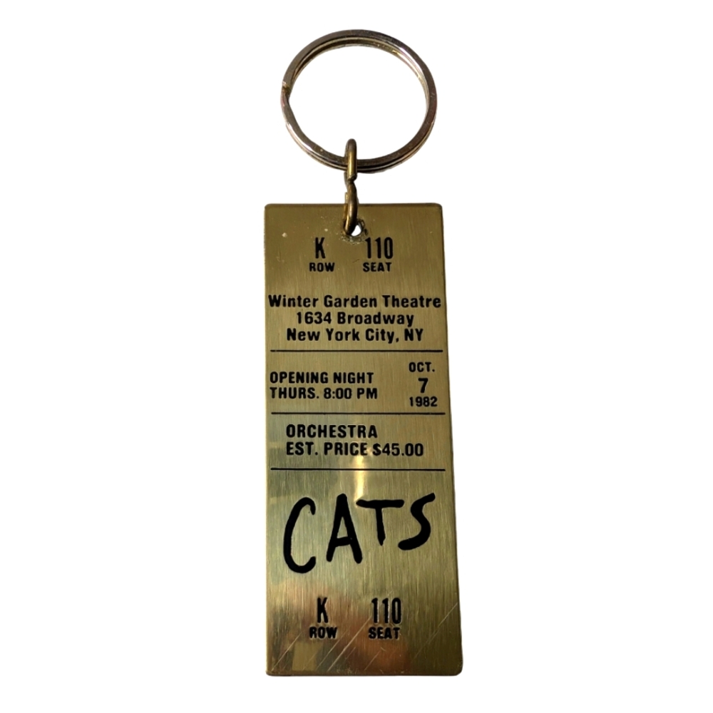 CATS theater 1982 opening night keychain